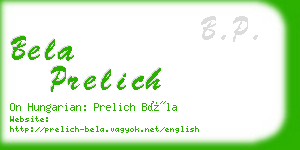 bela prelich business card
